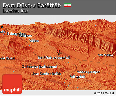 Political Panoramic Map of Dom Dūsh-e Barāftāb