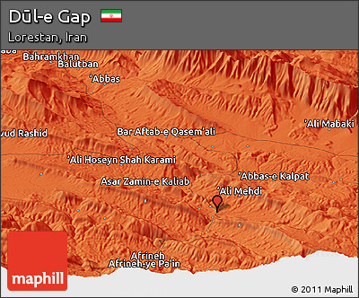Political Panoramic Map of Dūl-e Gap