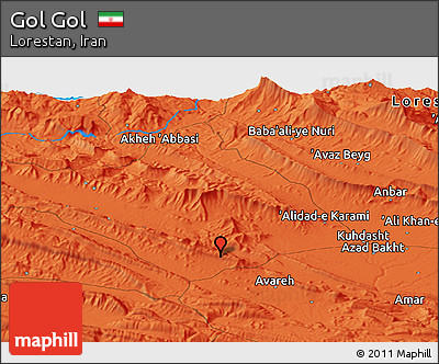Political Panoramic Map of Gol Gol