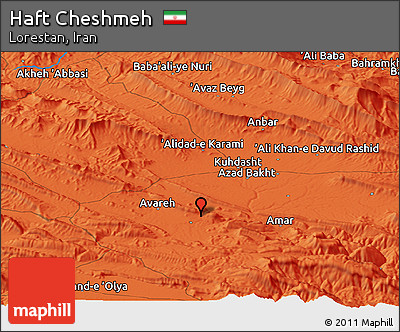 Political Panoramic Map of Haft Cheshmeh