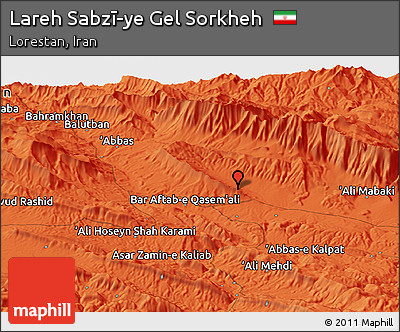 Political Panoramic Map of Lareh Sabzī-ye Gel Sorkheh