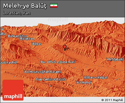 Political Panoramic Map of Meleh-ye Balūţ