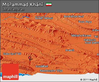 Political Panoramic Map of Moḩammad Khānī