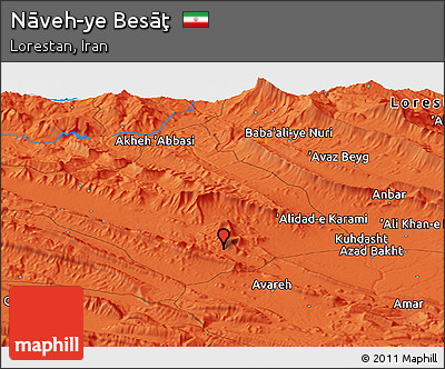 Political Panoramic Map of Nāveh-ye Besāţ