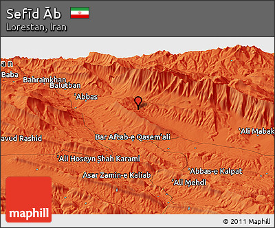 Political Panoramic Map of Sefīd Āb