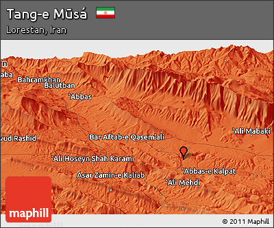 Political Panoramic Map of Tang-e Mūsá