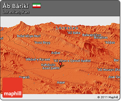 Political Panoramic Map of Āb Bārīkī