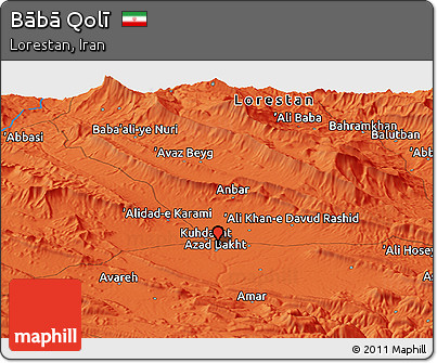 Political Panoramic Map of Bābā Qolī