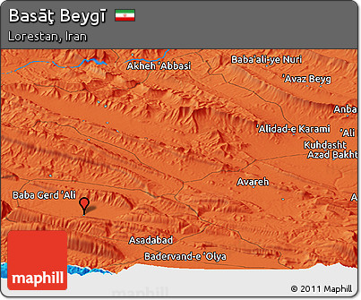 Political Panoramic Map of Basāţ Beygī
