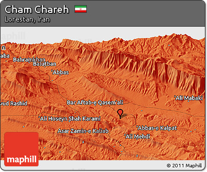 Political Panoramic Map of Cham Chareh