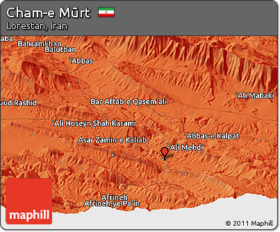 Political Panoramic Map of Cham-e Mūrt