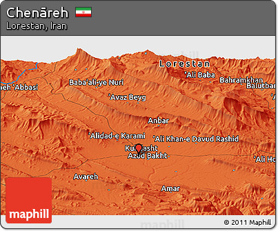 Political Panoramic Map of Chenāreh