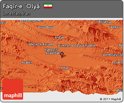 Political Panoramic Map of Faqīr-e `Olyā