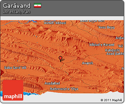 Political Panoramic Map of Garāvand
