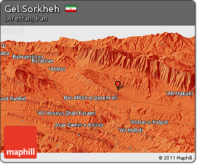 Political Panoramic Map of Gel Sorkheh
