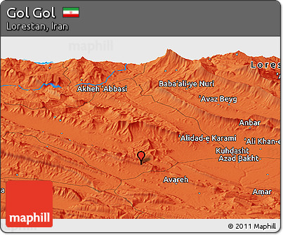 Political Panoramic Map of Gol Gol