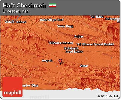 Political Panoramic Map of Haft Cheshmeh