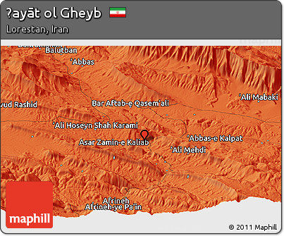 Political Panoramic Map of Ḩayāt Ol Gheyb