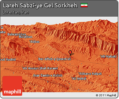 Political Panoramic Map of Lareh Sabzī-ye Gel Sorkheh