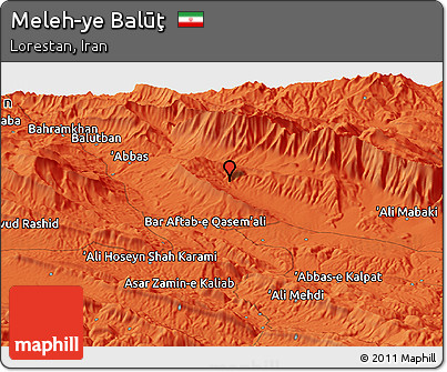 Political Panoramic Map of Meleh-ye Balūţ