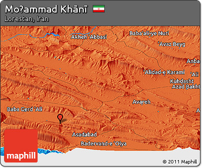 Political Panoramic Map of Moḩammad Khānī
