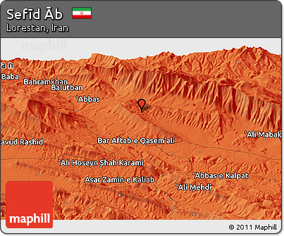 Political Panoramic Map of Sefīd Āb
