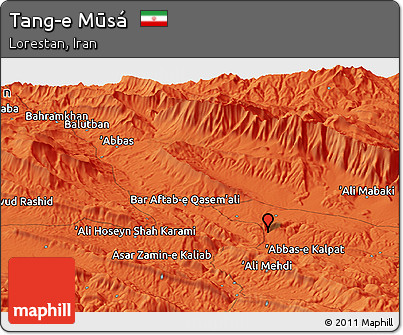 Political Panoramic Map of Tang-e Mūsá