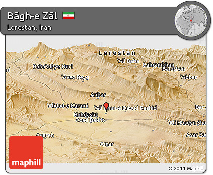 Satellite Panoramic Map of Bāgh-e Zāl