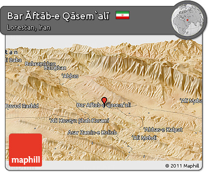 Satellite Panoramic Map of Bar Āftāb-e Qāsem`alī