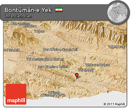 Satellite Panoramic Map of Bontūmān-e Yek