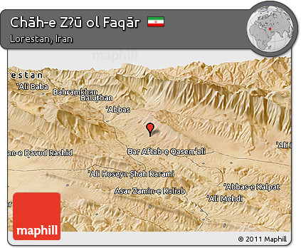 Satellite Panoramic Map of Chāh-e Z̄ū Ol Faqār