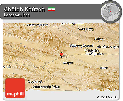 Satellite Panoramic Map of Chāleh Khūzeh