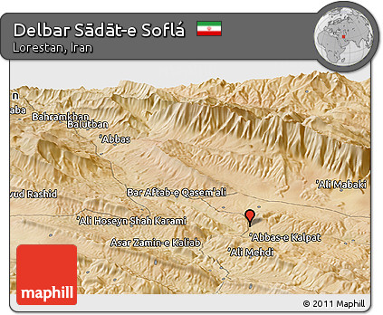 Satellite Panoramic Map of Delbar Sādāt-e Soflá