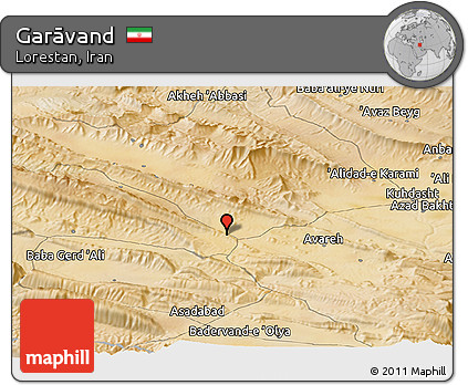 Satellite Panoramic Map of Garāvand