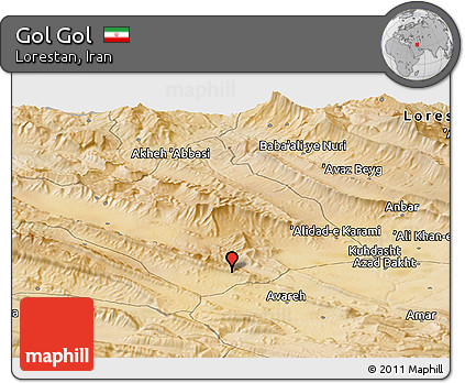 Satellite Panoramic Map of Gol Gol