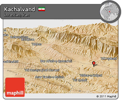 Satellite Panoramic Map of Kachalvand