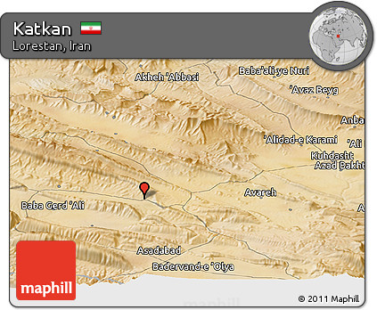 Satellite Panoramic Map of Katkan