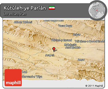 Satellite Panoramic Map of Kūtūleh-ye Parīān