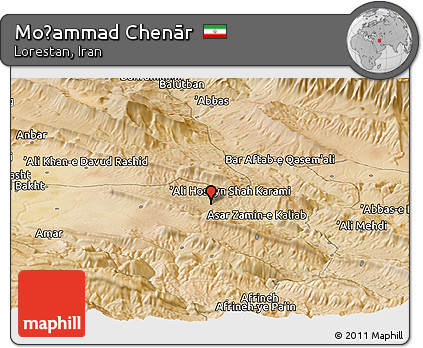 Satellite Panoramic Map of Moḩammad Chenār