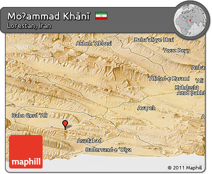 Satellite Panoramic Map of Moḩammad Khānī