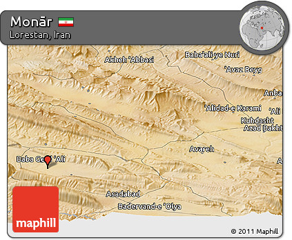 Satellite Panoramic Map of Monār
