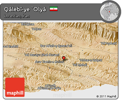 Satellite Panoramic Map of Qālebī-ye `Olyā