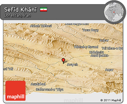 Satellite Panoramic Map of Sefīd Khānī