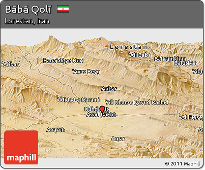 Satellite Panoramic Map of Bābā Qolī