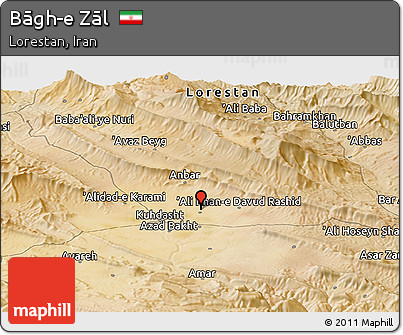 Satellite Panoramic Map of Bāgh-e Zāl