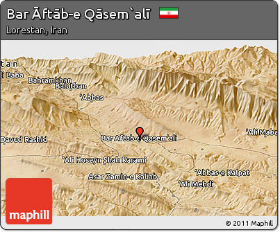 Satellite Panoramic Map of Bar Āftāb-e Qāsem`alī