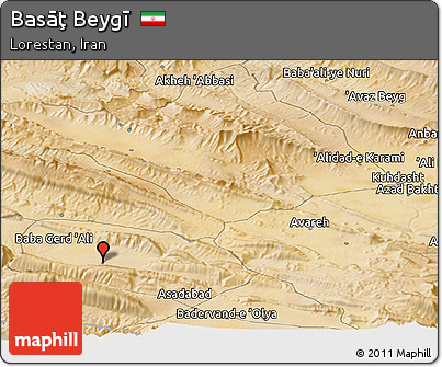 Satellite Panoramic Map of Basāţ Beygī