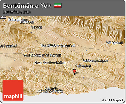Satellite Panoramic Map of Bontūmān-e Yek