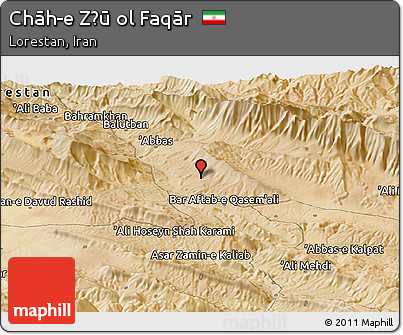 Satellite Panoramic Map of Chāh-e Z̄ū Ol Faqār