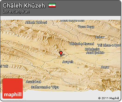 Satellite Panoramic Map of Chāleh Khūzeh
